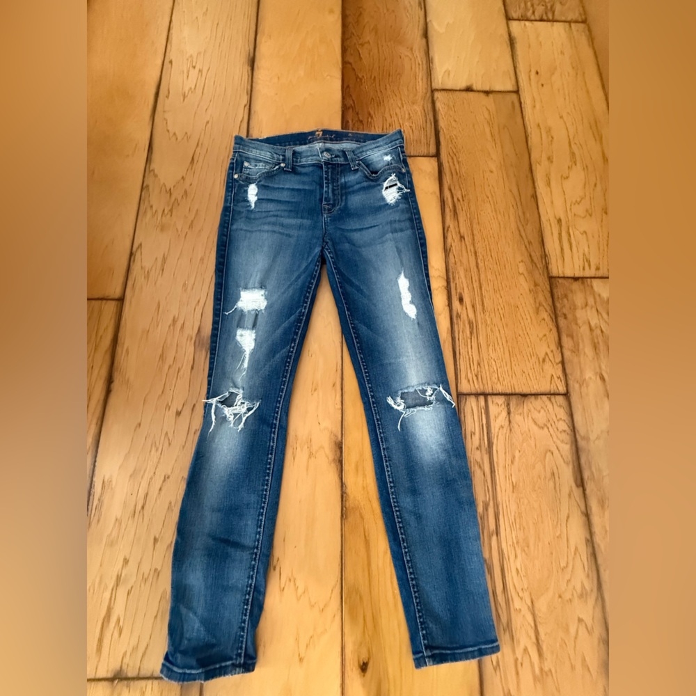 7 For All Mankind Classic Blue Skinny Jeans